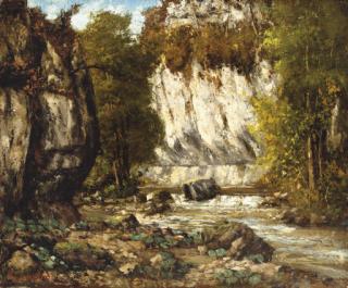 Gustave Courbet - Rivière et falaise