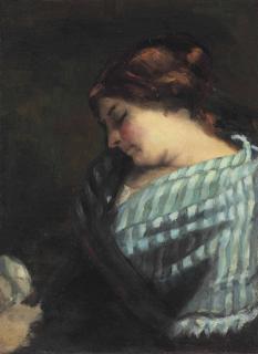 Gustave Courbet - Study for  La fileuse endormie
