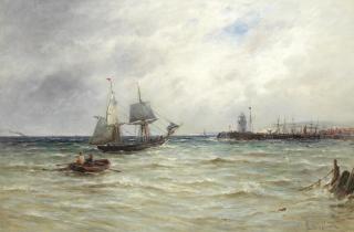 Gustave De Breanski - Boats approaching harbour