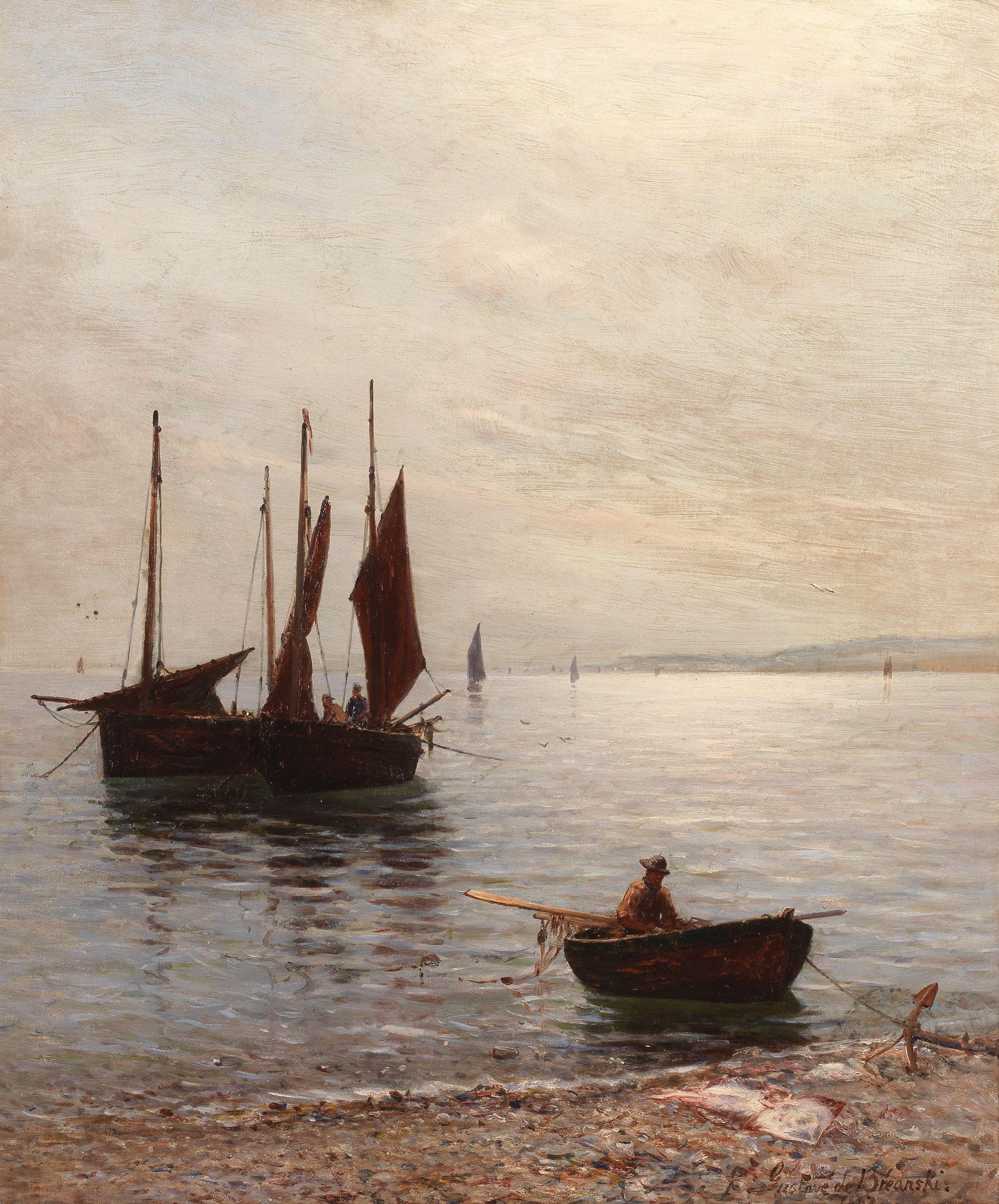 Gustave de Breanski - Landing the catch