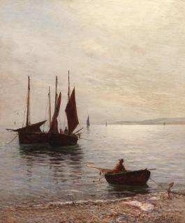 Gustave de Breanski - Landing the catch