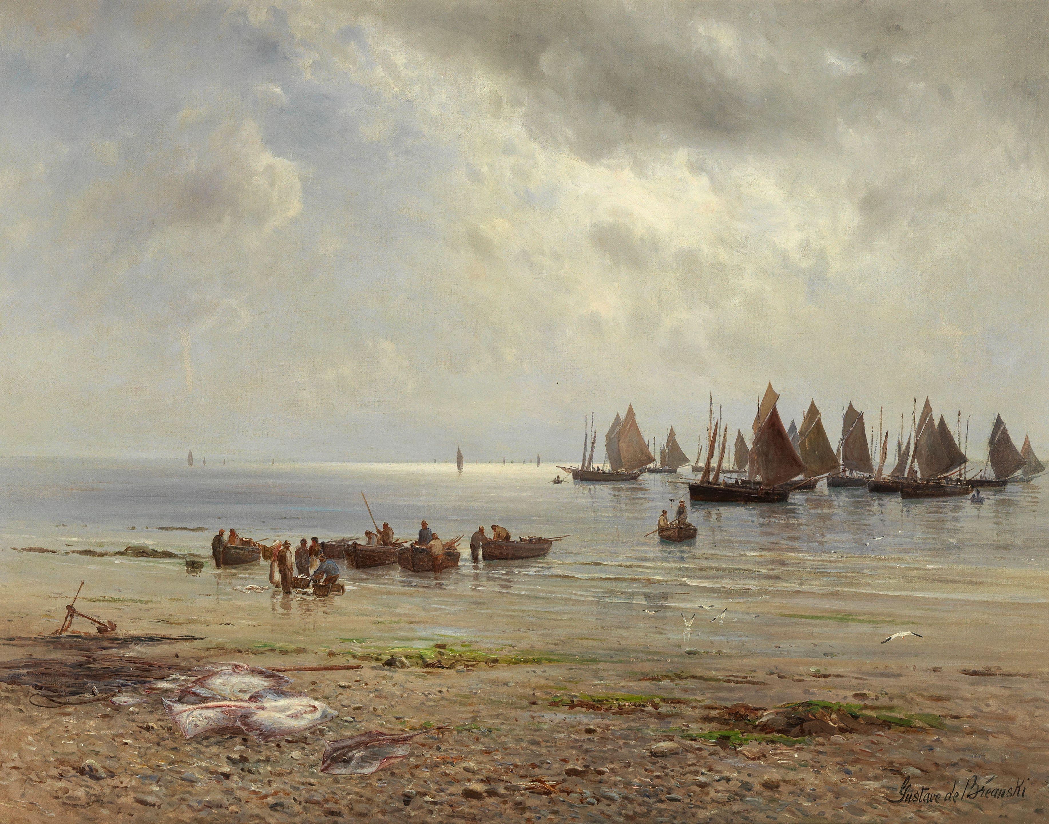 Gustave De Breanski - Return Of The Fishing Fleet