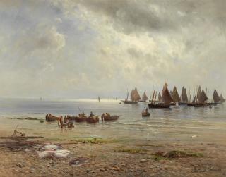 Gustave De Breanski - Return Of The Fishing Fleet