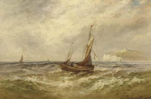 Gustave de Bréanski - The English Channel With Sailboats Offshore