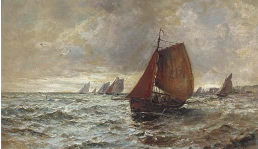 Gustave de Breanski - The fishing fleet heading out to sea