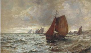Gustave de Breanski - The fishing fleet heading out to sea