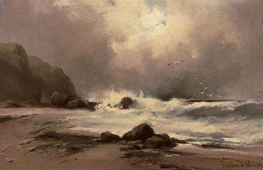 Gustave de Bréanski - Waves against a beach