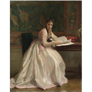 Gustave de Jonghe - Belgian A Moment Of Distraction