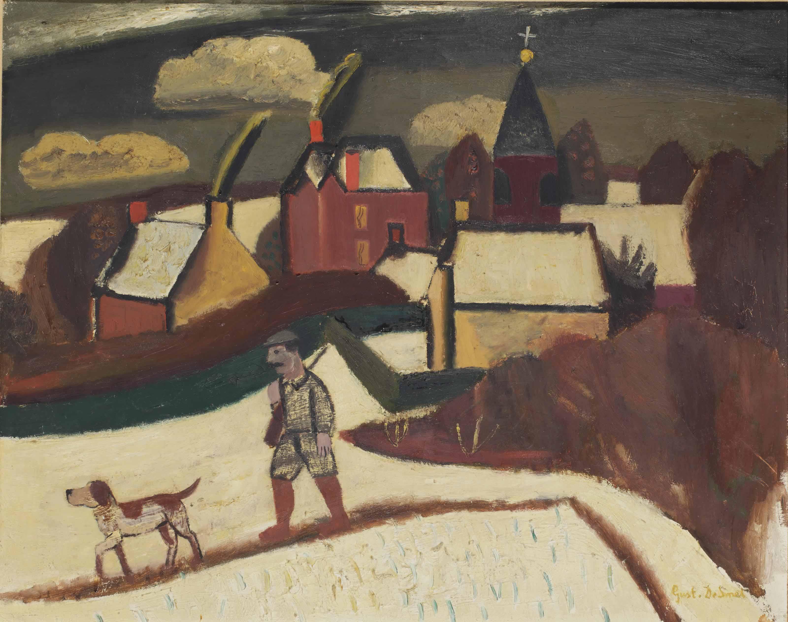Gustave De Smet - A Hunter In The Snow