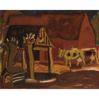 Gustave de Smet - Belg Boerenerf Met Koeien