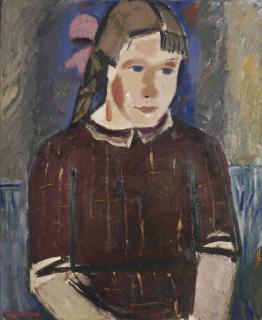 Gustave De Smet - Girl With A Pink Ribbon