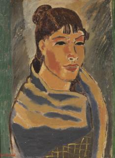 Gustave De Smet - Girl with blue scarf