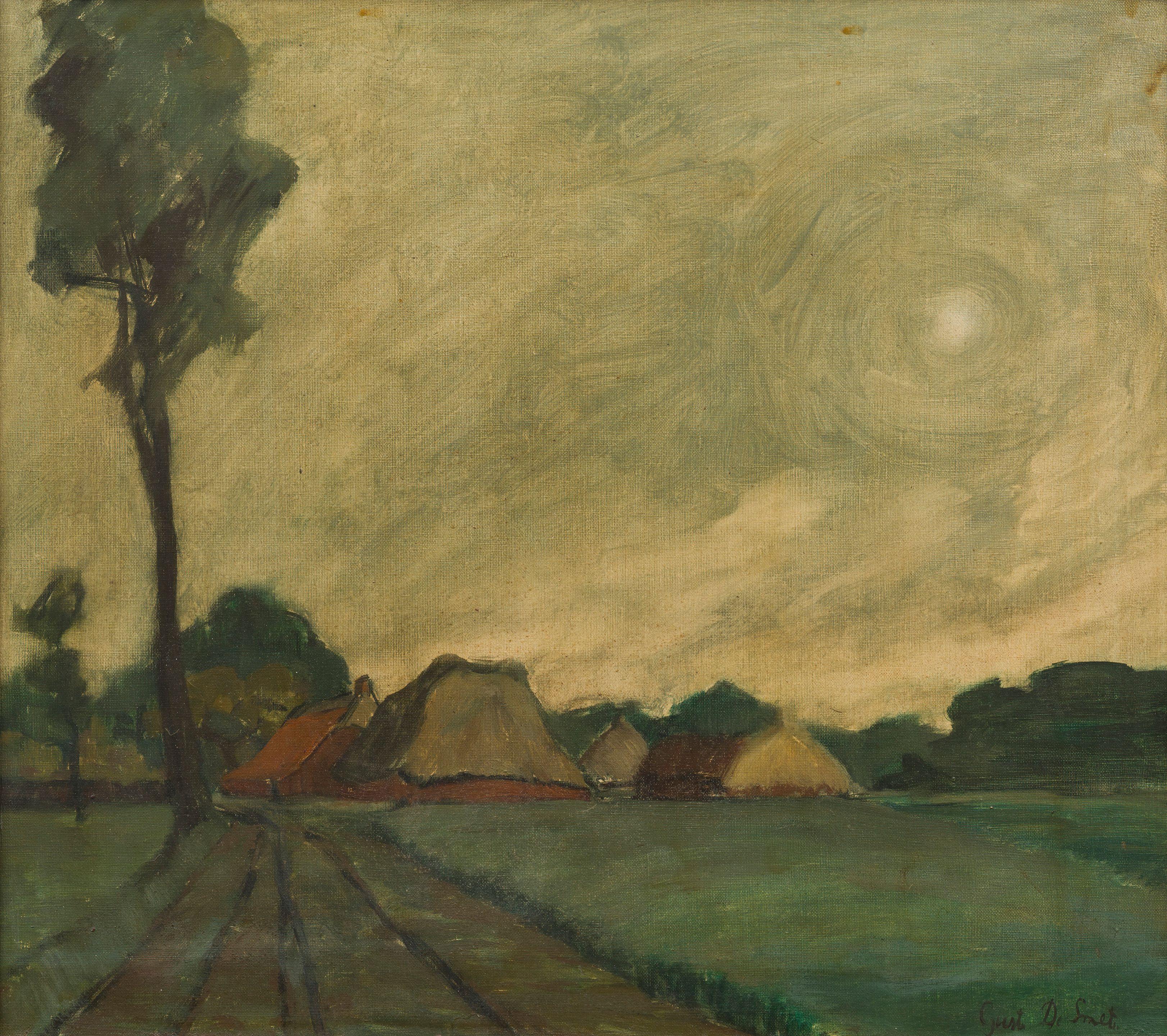 Gustave De Smet - Payasage avec fermettes et peuplier