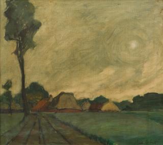 Gustave De Smet - Payasage avec fermettes et peuplier