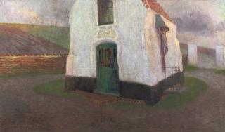 Gustave De Smet - t Kappeleke - The chapel near Bruges with the dike of the Ghent-Bruges-Ostend canal in the distance