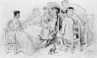 Gustave Doré - An elegant company seated in a park, from the series depicting London society