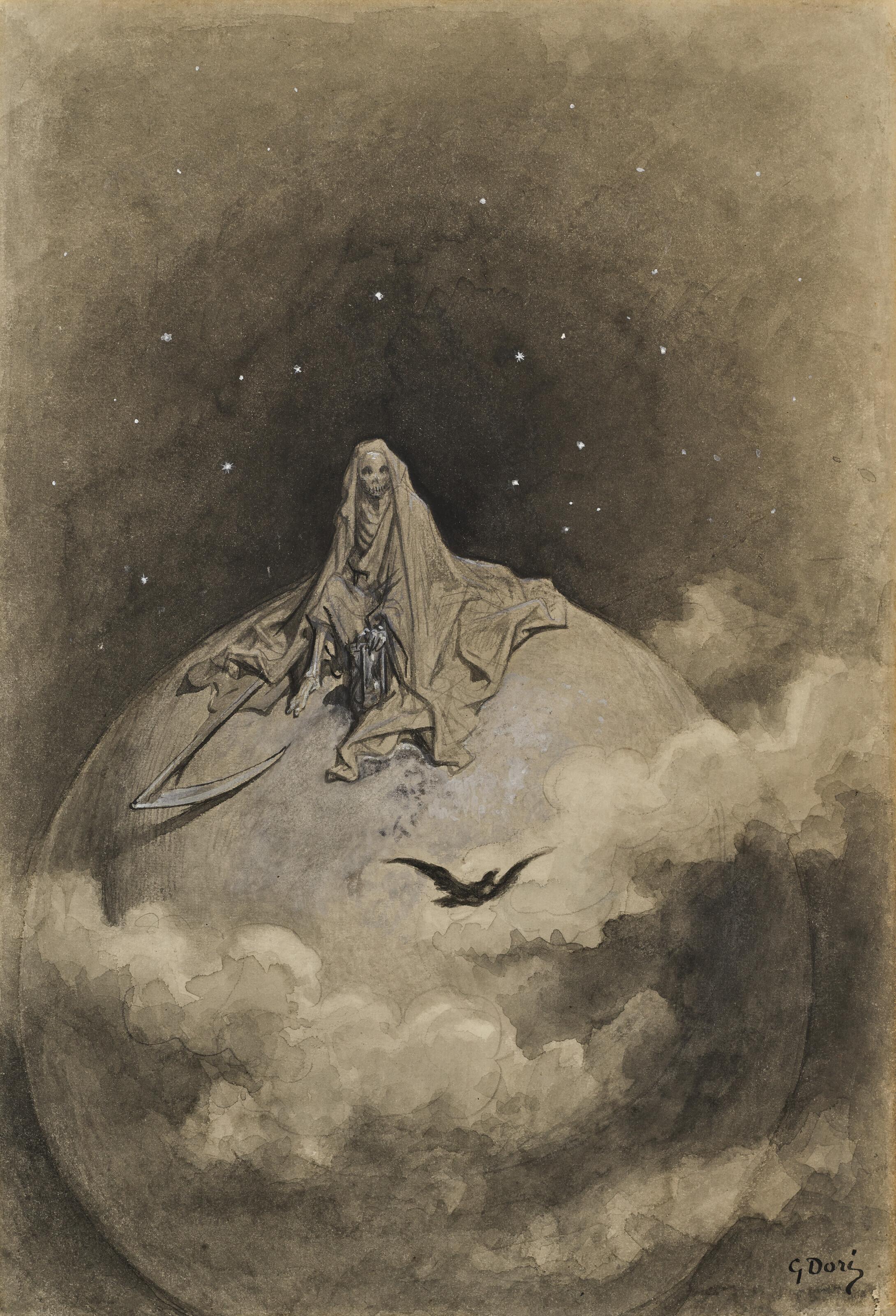 Gustave Doré - Le Corbeau et la Mort