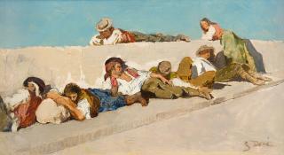 Gustave Doré - Vagabonds sur le pont d’Alcantra, à Tolede.