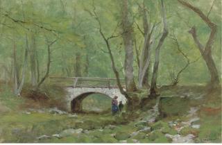 Gustave Eugène Castan - A woodland walk