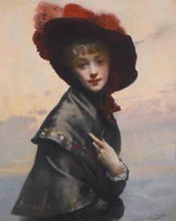 Gustave Jacquet - French Dame Au Chapeau