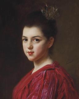 Gustave-Jean Jacquet - Femme à la robe rouge