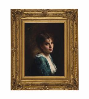 Gustave Jean Jacquet - Fille En Robe Bleu