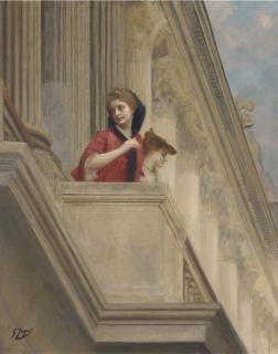 Gustave Jean Jacquet - On the balcony of the Hôtel Crillon, Paris