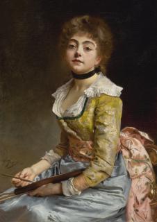 Gustave Jean Jacquet - Portrait Of An Artist 