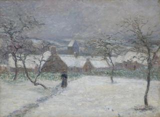 Gustave Loiseau - La Neige À Mortain (Manche)