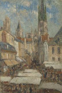 Gustave Loiseau - La rue de l\'épicerie à Rouen