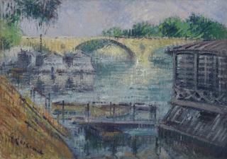 Gustave Loiseau - Le Bateau-Lavoir sur la Seine