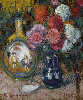 Gustave Loiseau - Vase De Fleurs Et Objets Variés