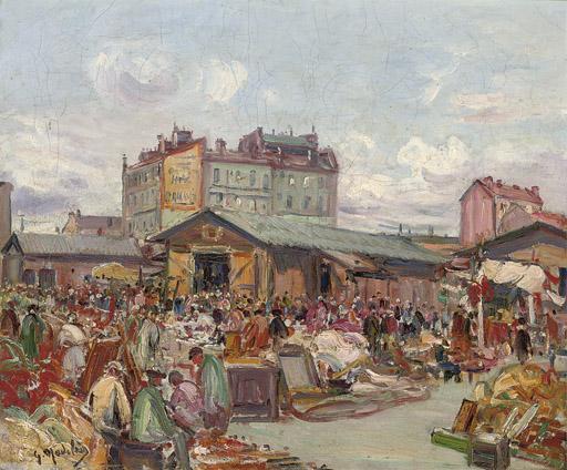 Gustave Madelain - The flea market in Saint-Ouen
