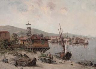 Gustave Mascart - An eastern fishing village