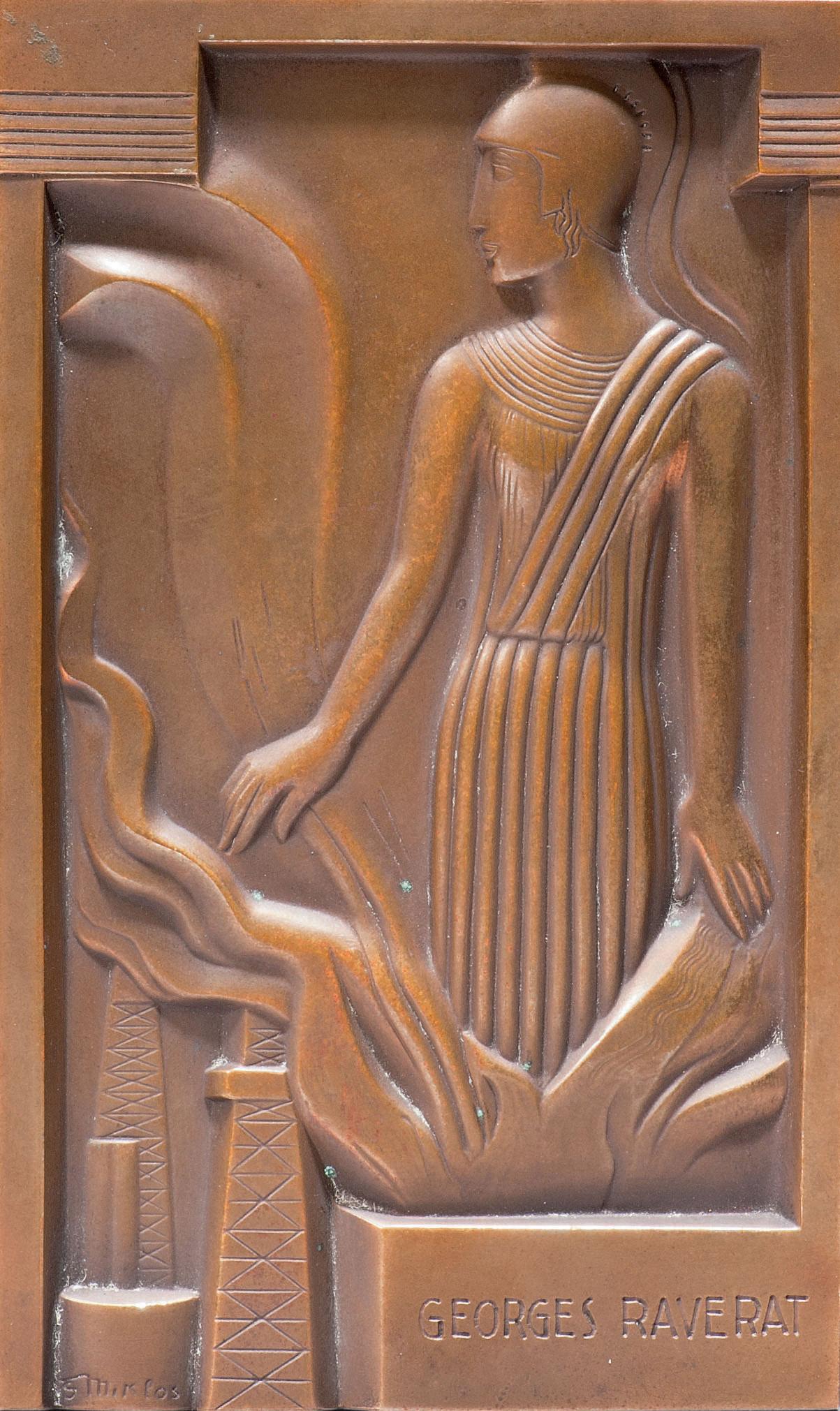 Gustave Miklos - Medaille Ou Presse-Papier Rectangulaire, 1933-1934