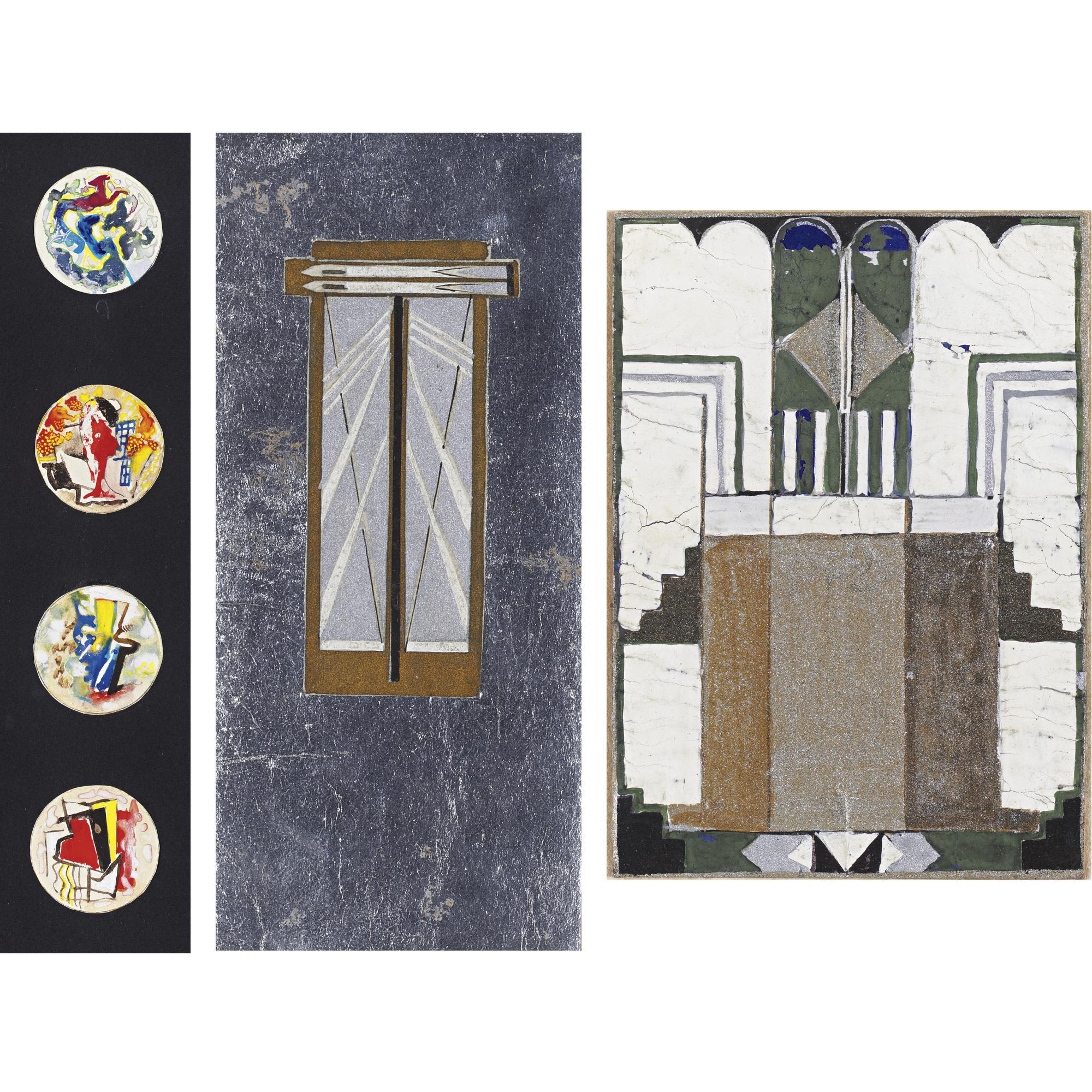 Gustave Miklos - Three Studies: I) Medallions Ii) Untitled (Composition 1) Iii) Untitled (Composition 2)