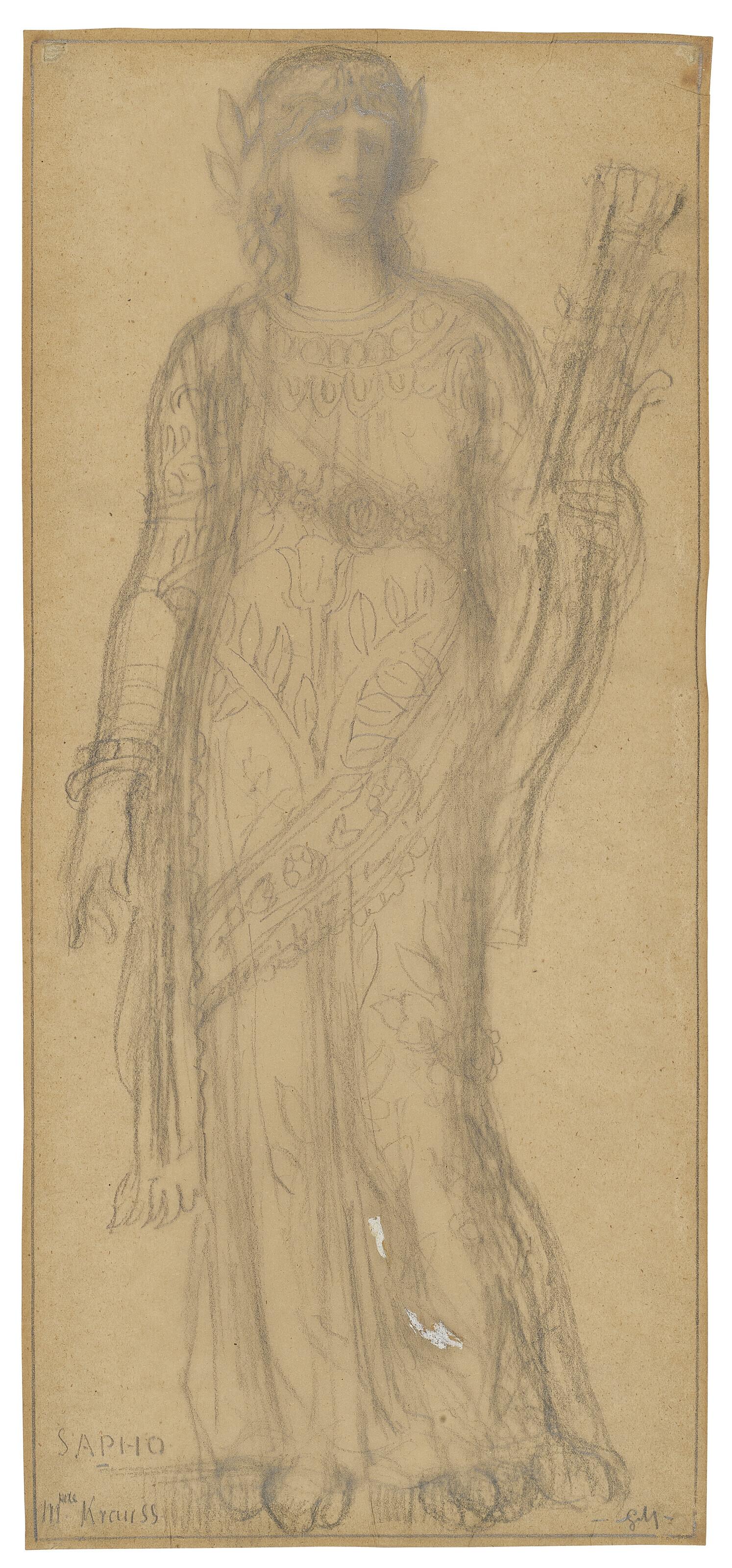 Gustave Moreau - Costume design for Sapho in Charles Gounod’s opera