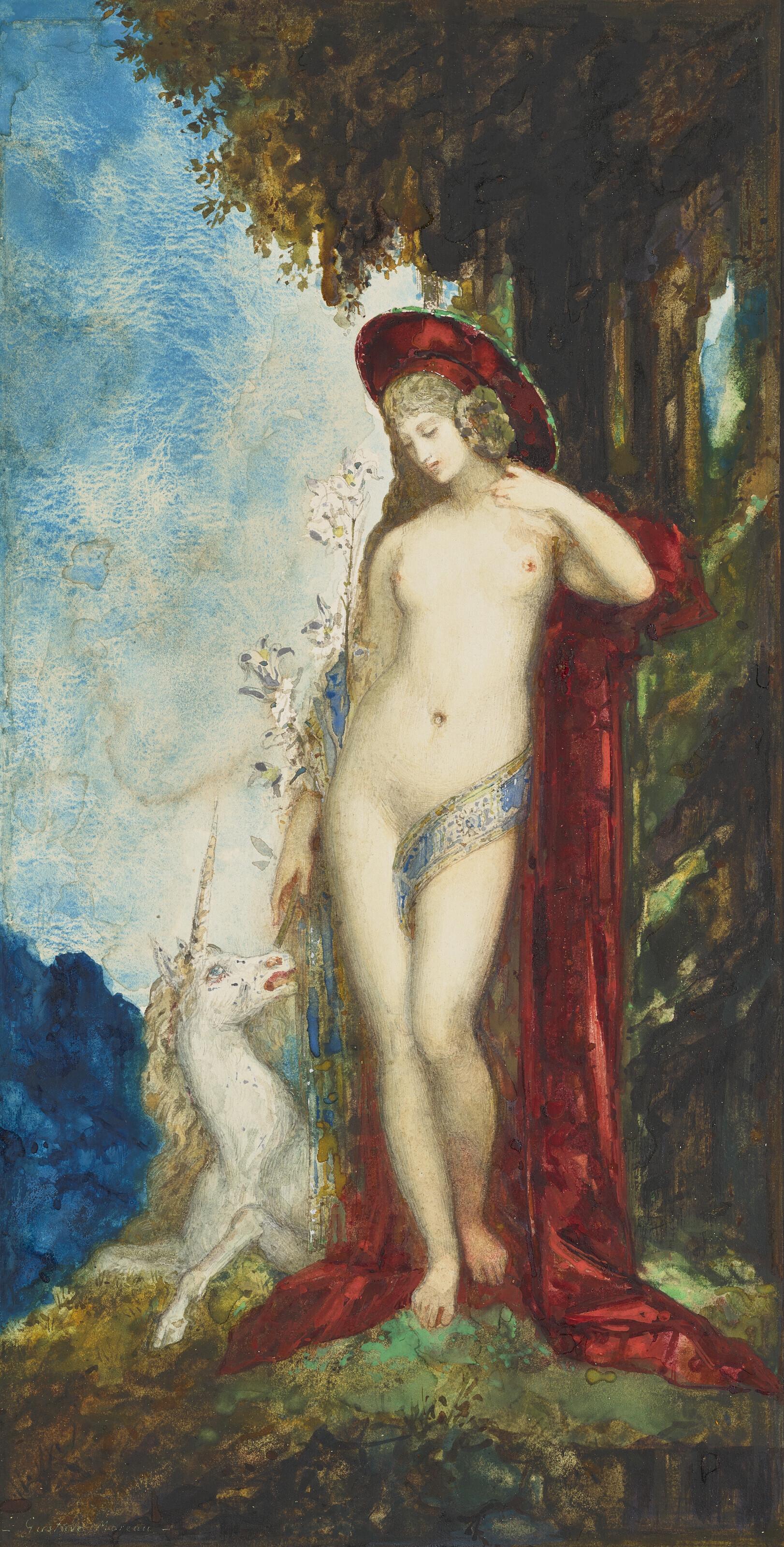 Gustave Moreau - Femme et Licorne
