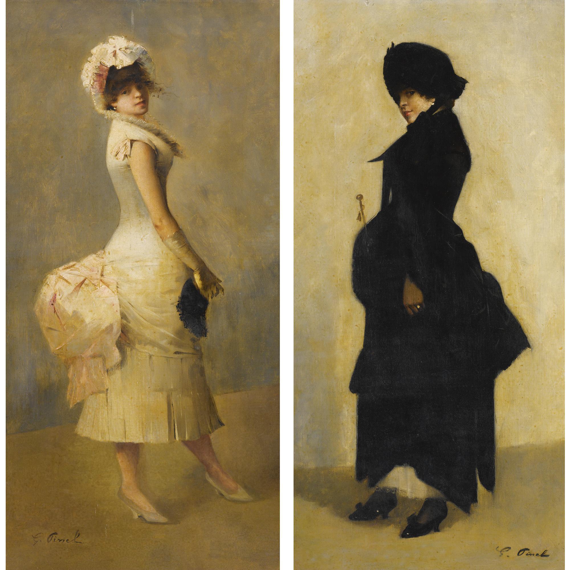 Gustave-Nicolas Pinel - Elegant Ladies: A Pair