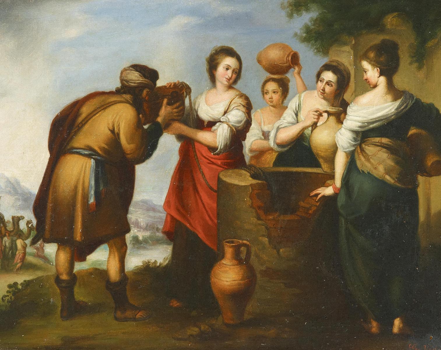 Gustave Vidal - Rebecca und Eliezer am Brunnen