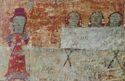 Gustavo Foppiani - Figura e maschere sul tavolo