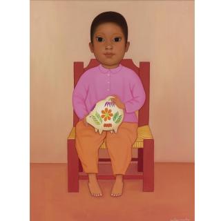Gustavo Montoya - Boy In Pink With Piggy Bank