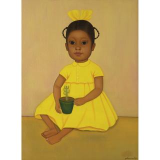Gustavo Montoya - Girl With Yellow Cactus