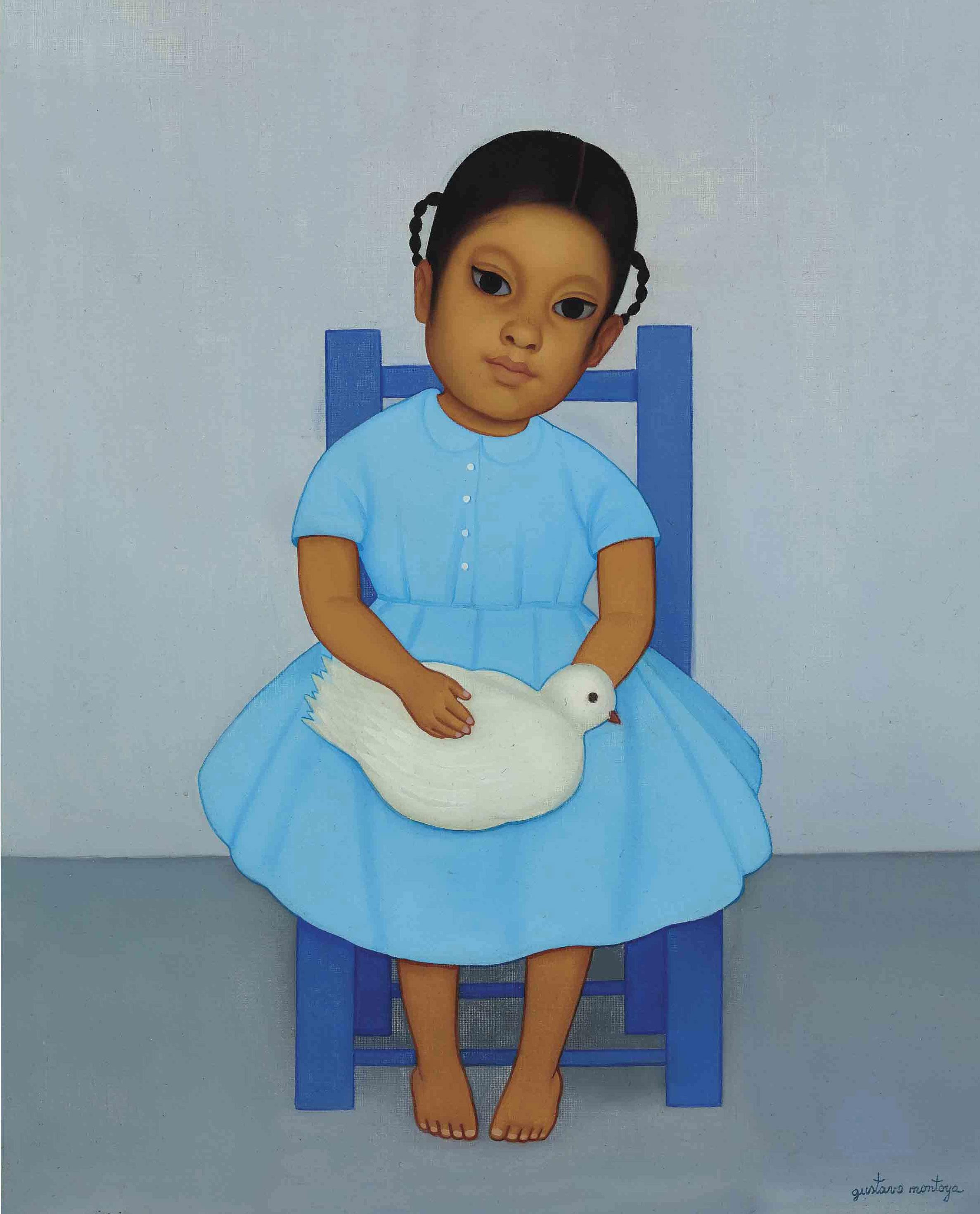 Gustavo Montoya - Niña con paloma