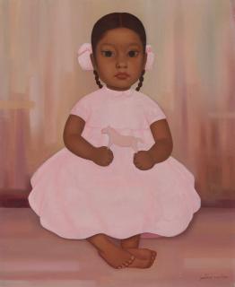 Gustavo Montoya - Niña en rosa con caballo