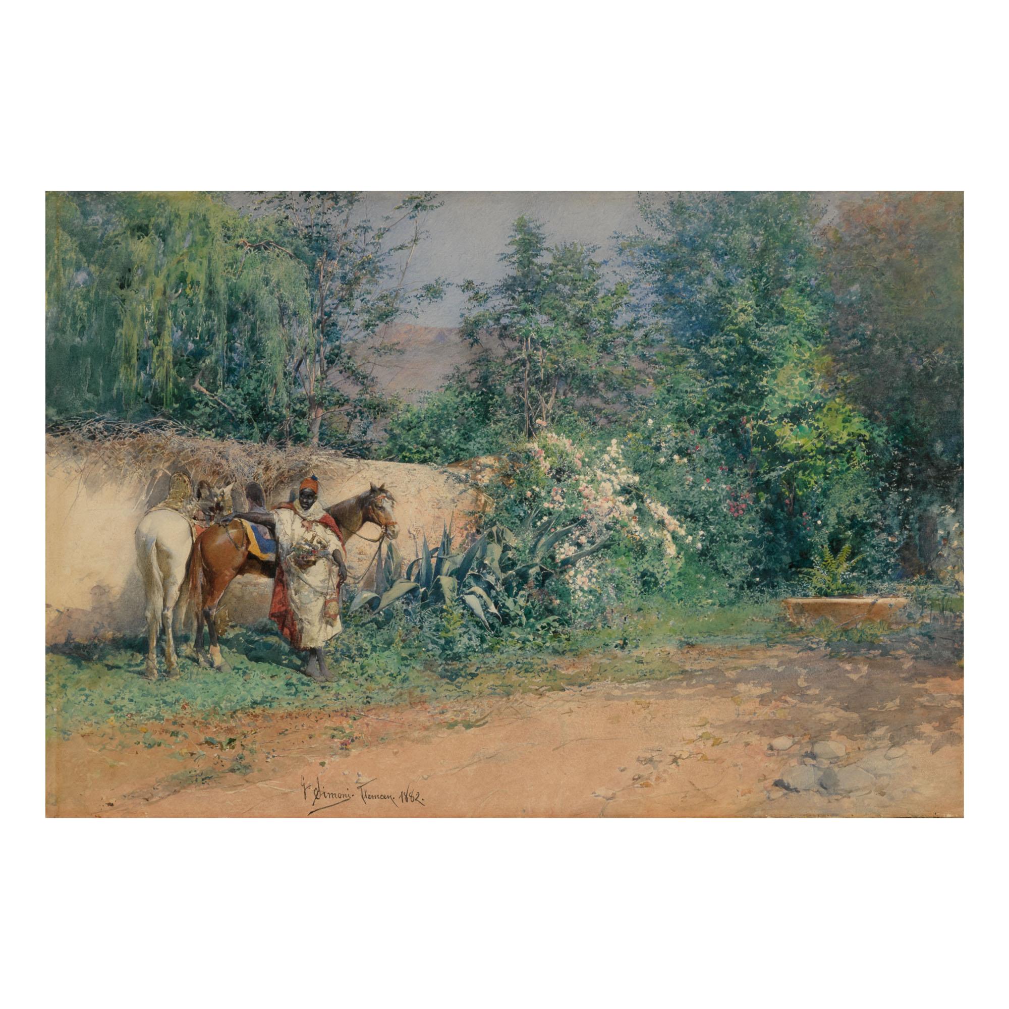 Gustavo Simoni - A Syce With His Horses