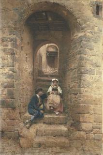 Gustavo Simoni - Corteggiamento Nel Vicolo, 1903