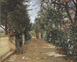 Gustavo Simoni - Grottaferrata, viale a Villa Pizzi, 1913