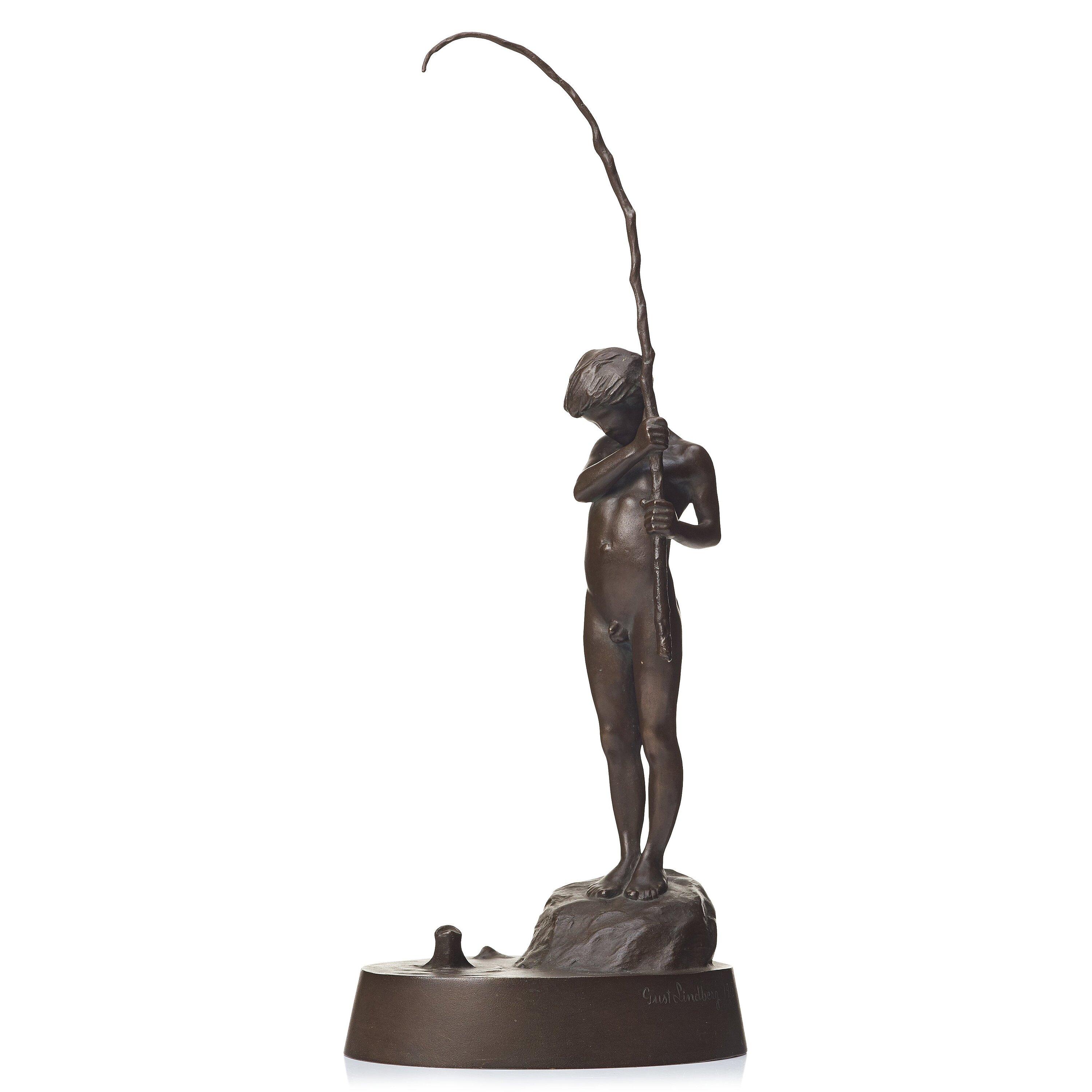 Gusten Lindberg - A young boy fishing