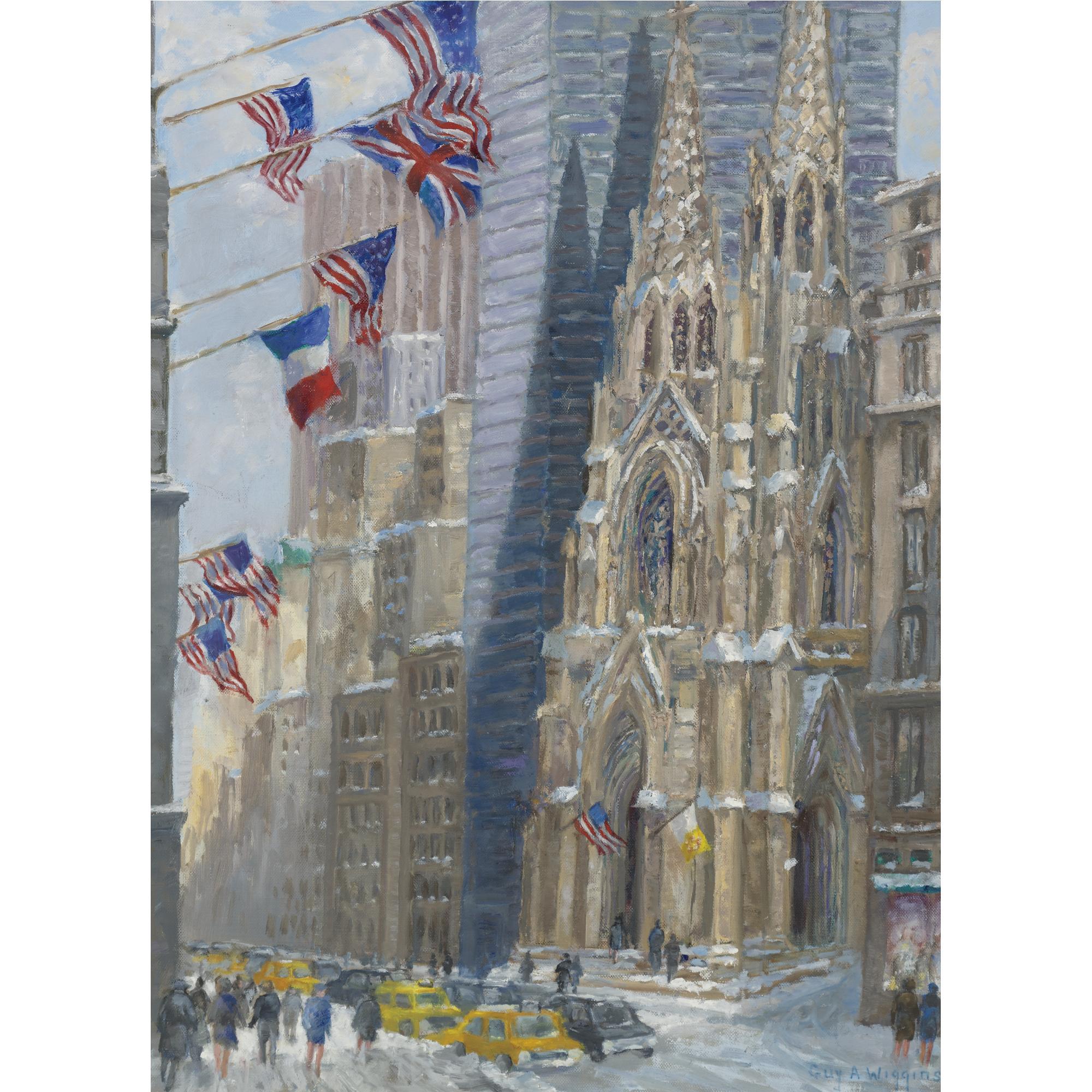 Guy A. Wiggins - St. Patrick\'S And Its Neighbors After Snowfall